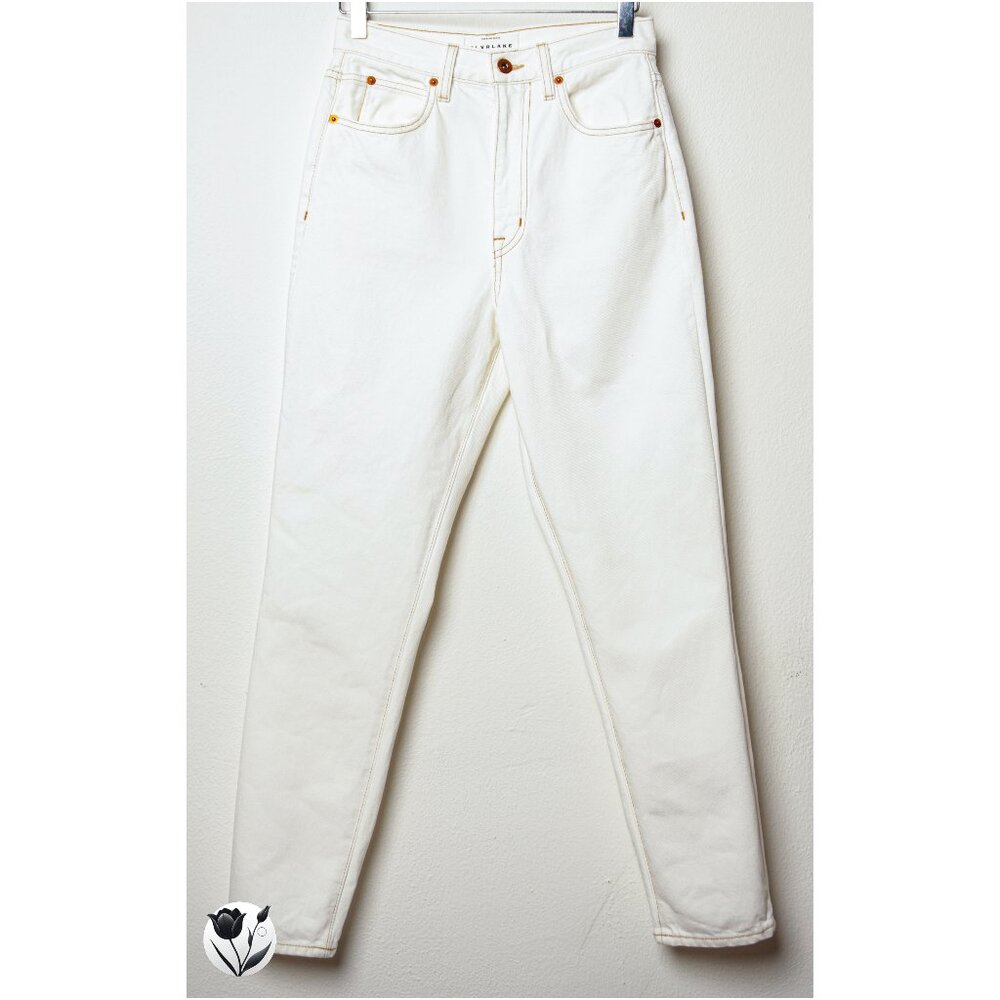SLVRLAKE Beatnik Ankle Ivory Jeans Women’s Size 25 Premium Denim Made in USA